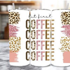 But First Coffee 20 Oz Skinny Tumbler
